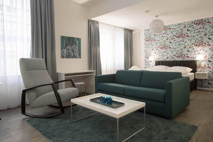 Apartment Salzhof bright living-bedroom area